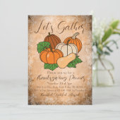 Einladung lassend, bearbeitbarer Erntedank (Stehend Vorderseite)