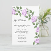 Einladung-Lavendel-Rose Einladung (Stehend Vorderseite)