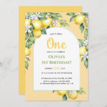 Einladung Lemon Zitrus 1. Geburtstag.