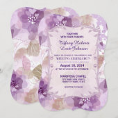 Einladung lila Blütenblütenblüten (Vorne/Hinten)