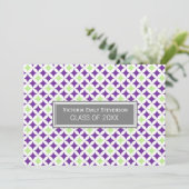 Einladung Lila Grau (Stehend Vorderseite)