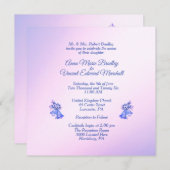 Einladung lila Hochzeitsglocken (Vorne/Hinten)