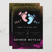 Einladung lila und schwarzer Geschlechter (Vorne/Hinten)