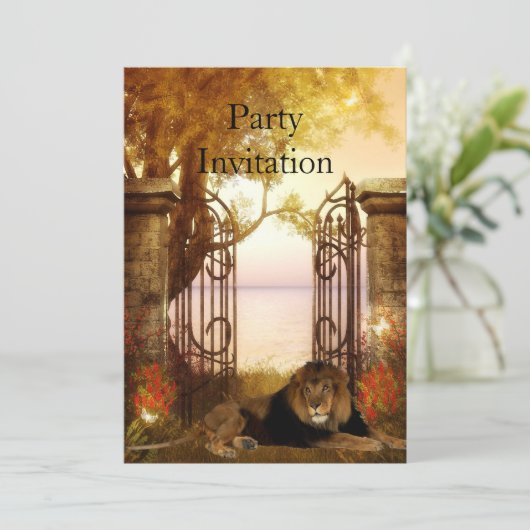 Einladung Lion am Tor (Stehend Vorderseite)