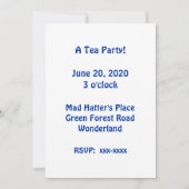 Einladung: Mad Hatters Tea Party Einladung (Rückseite)