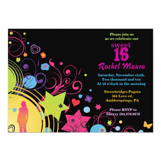 Einladung MädchenPowerhelle 16. Geburtstag 16 Zazzle.de