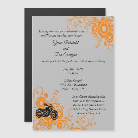 Einladung magnetischer Motorräder oder Save the Da (Vorne/Hinten)