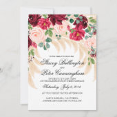 Einladung Marsala Pampas Rose Pampas Gras Hochzeit (Vorderseite)