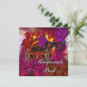 Einladung Masquerade Ball Party 6 (Stehend Vorderseite)