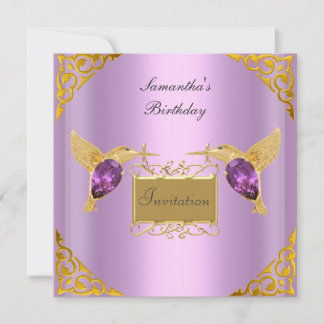 Einladung Mauve Gold Jewel Birds