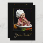 EINLADUNG - MEHRERE ZWECKE - BABY ALS KOCH (Vorne/Hinten)