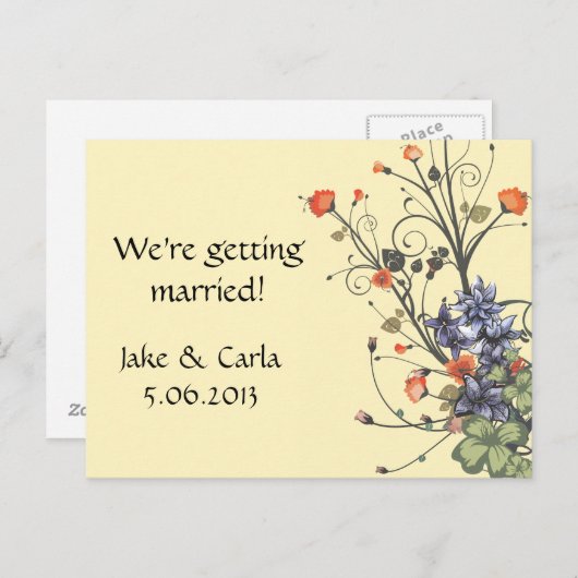 Einladung mehrerer Blume (Vorne/Hinten)