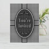 Einladung - Mehrzweck - Schwarz-weiß (Stehend Vorderseite)