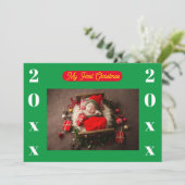 Einladung - Mein erstes Weihnachten - Foto/Jahr hi (Stehend Vorderseite)