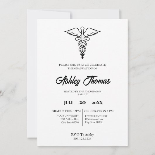 Einladung Minimalistischer RN-Abschluss (Rückseite)