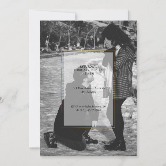 Einladung Minimalistischer, sauberer Rahmen (Rückseite)