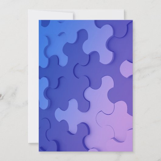 Einladung mit 3 D Effekt Puzzle  (Vorderseite)