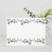 Einladung mit Aquarell des Zweigs des Olivenbaums (Stehend Vorderseite)