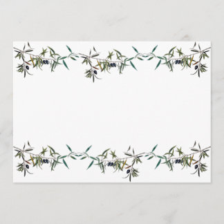 Einladung mit Aquarell des Zweigs des Olivenbaums