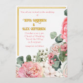 Einladung mit Aquarellfarben-Blume (Vorderseite)