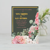 Einladung mit Aquarellfarben-Blume (Stehend vorne)