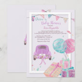 Einladung mit Baby-Dusche (Vorne/Hinten)