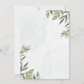 Einladung mit Blätter und eleganten grünen Pflanze (Rückseite)