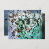 Einladung mit blauem Sprinkle. abstrakt glatt blau (Vorne/Hinten)