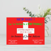 Einladung mit der Flagge der Schweiz (Stehend Vorderseite)