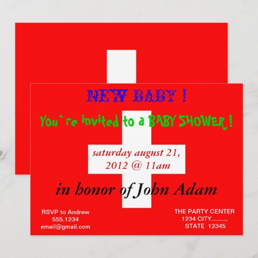 Einladung mit der Flagge der Schweiz (Vorne/Hinten)