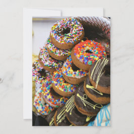 Einladung mit Donuts auf der Vorderseite
