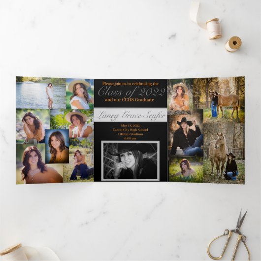 Einladung mit doppelter Schreibschrift (Innenseite)