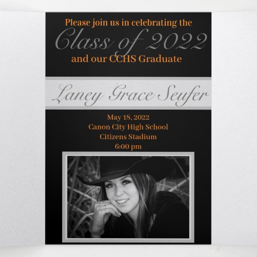 Einladung mit doppelter Schreibschrift (Innenseite Mitte)