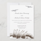 Einladung mit Dünen von Hand gezeichneter Strand (Vorderseite)