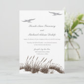 Einladung mit Dünen von Hand gezeichneter Strand (Stehend Vorderseite)