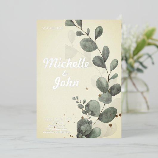 Einladung mit Eukalyptus (Stehend vorne)