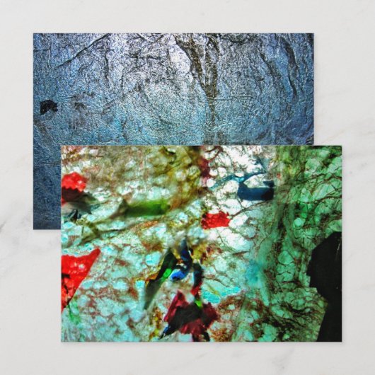 Einladung mit glatter blauer Textur, abstrakt ruhi (Vorne/Hinten)