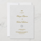 Einladung mit Goldener Pinselstriche bei weißen Ho (Vorderseite)