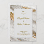 Einladung mit Goldener Pinselstriche bei weißen Ho (Vorne/Hinten)