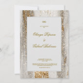 Einladung mit Goldener Pinselstriche bei weißen Ho (Vorderseite)