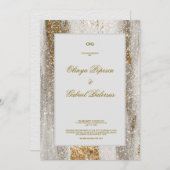 Einladung mit Goldener Pinselstriche bei weißen Ho (Vorne/Hinten)