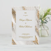 Einladung mit Goldener Pinselstriche bei weißen Ho (Stehend Vorderseite)