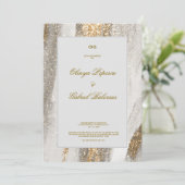 Einladung mit Goldener Pinselstriche bei weißen Ho (Stehend Vorderseite)