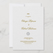 Einladung mit Goldener Pinselstriche bei weißen Ho (Vorderseite)