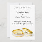 Einladung mit Hochzeitsringen - Sondertext (Vorderseite)