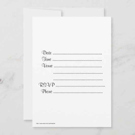 Einladung mit Hochzeitsringen - Sondertext (Rückseite)