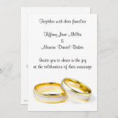 Einladung mit Hochzeitsringen - Sondertext (Vorne/Hinten)