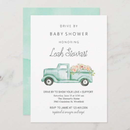 Einladung mit Kinderdusche (Vorne/Hinten)