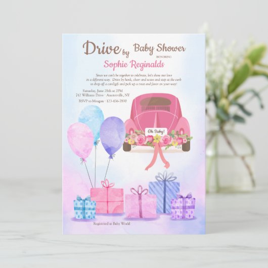 Einladung mit Kinderdusche (Stehend Vorderseite)