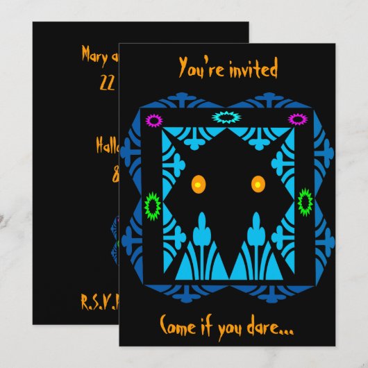 Einladung mit leuchtenden Augen (Vorne/Hinten)